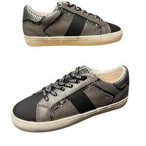 Vintage Havana Black and Silver Sneakers With Sequin Accents New In Box